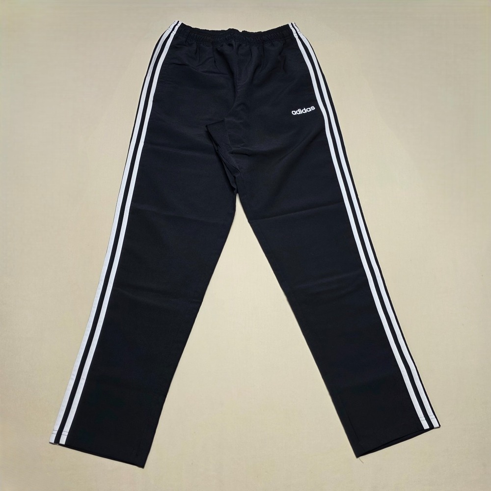 Adidas Men Sport Trackpants Black Classic Size Medium Straight Leg Drawstring